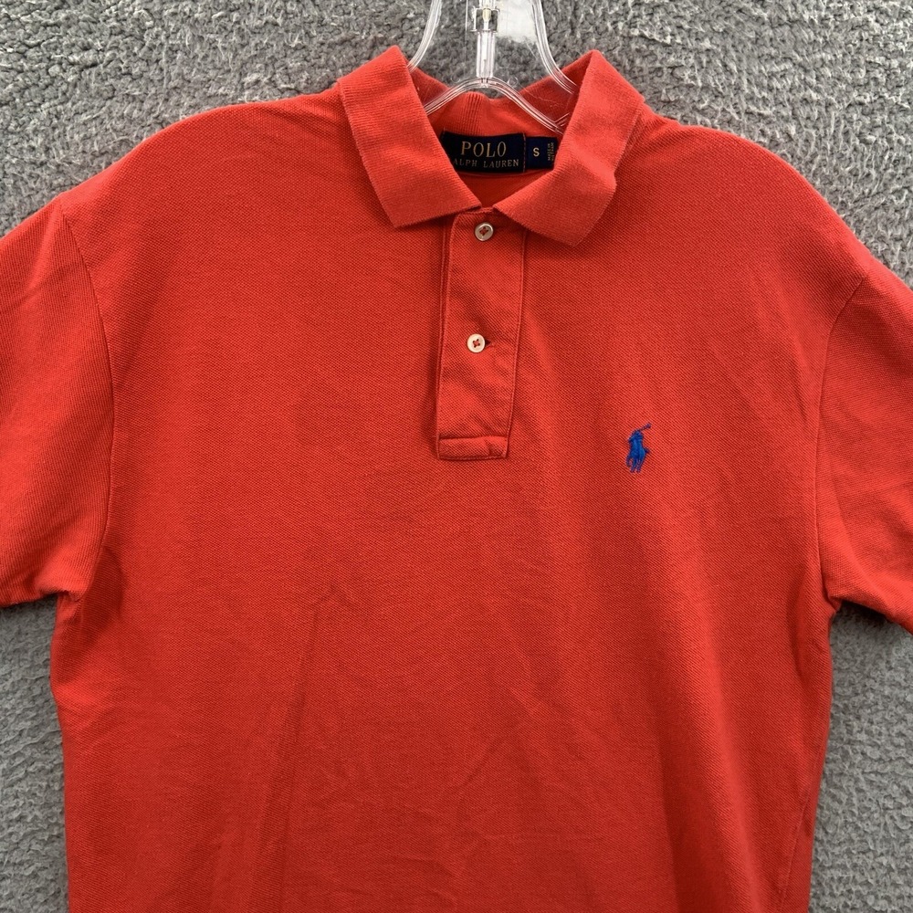 Polo Ralph Lauren Polo Mens Small Red Short Sleeve Cotton Pique Blue Pony Logo *